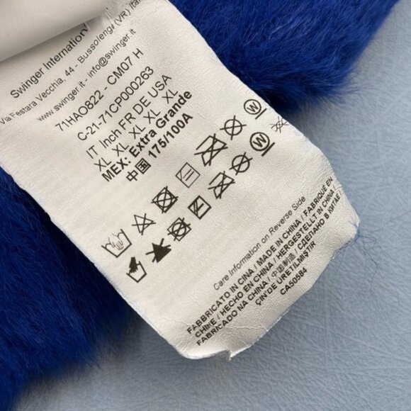 🆕 VERSACE JEANS COUTURE 🧿 NWOT Royal Blue Faux Fur Knit Dress, Buttons - Sz XL - Picture 16 of 16